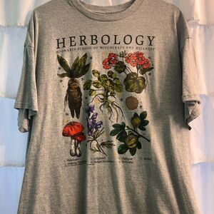 Gray Herbology Graphic T-Shirt